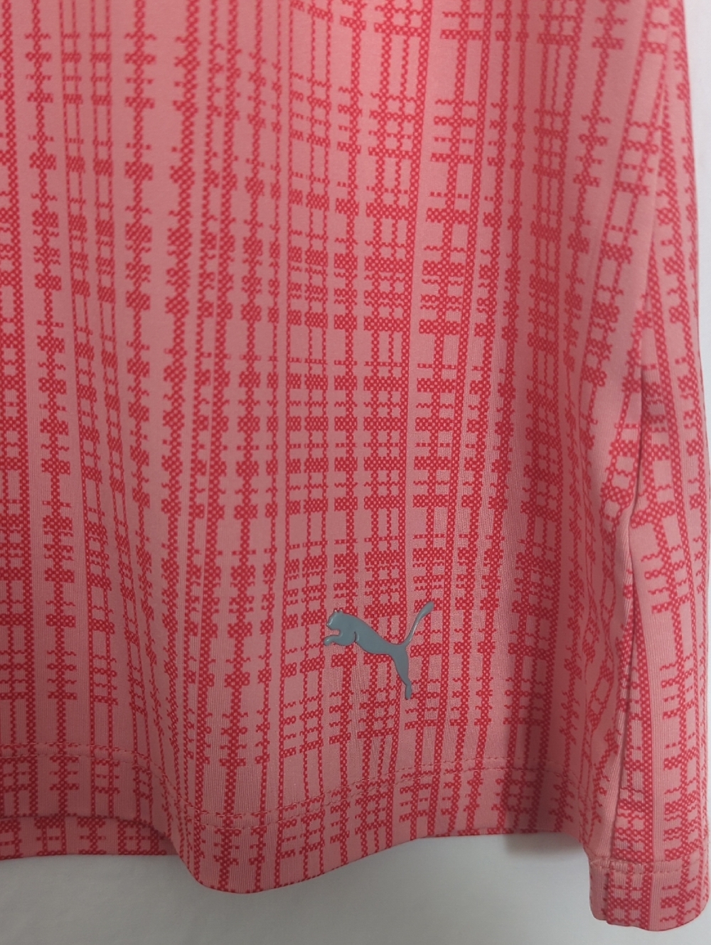 PUMA Golf Women’s Sleeveless Dry Cell Polo - Peach & Coral Plaid Size Large - Picture 4 of 7